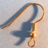 Fish Hook Earring: 1 inch gold colored