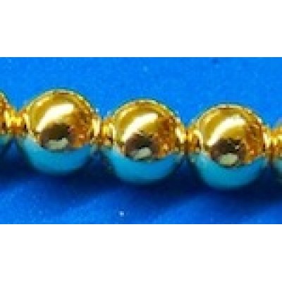 Plated plastic bead: 6mm round Gold